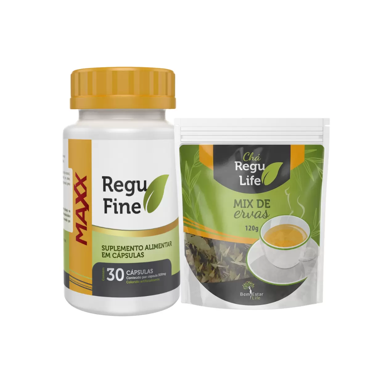 REGU FINE MAXX + CHÁ REGU LIFE pacote 120g